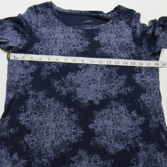 Pure Jill Women's Long sleeves Navy Blue Patterned pullover Top Size S Petite - Picture 4 of 6
